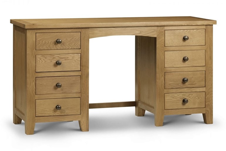 Marlborough Oak Twin Pedestal Dressing Table