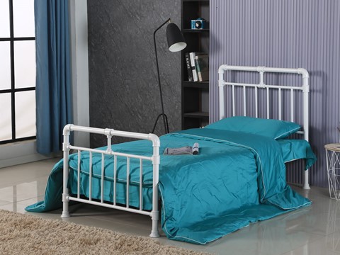Pippa 3'0'' Single White Metal Bed Frame