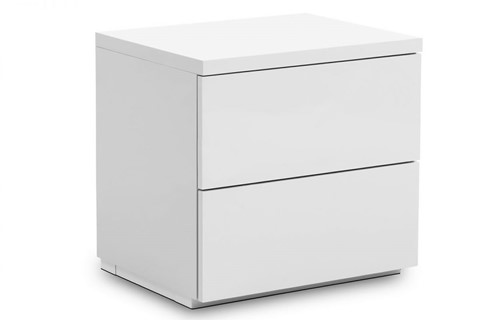 Monaco White 2 Drawer Bedside