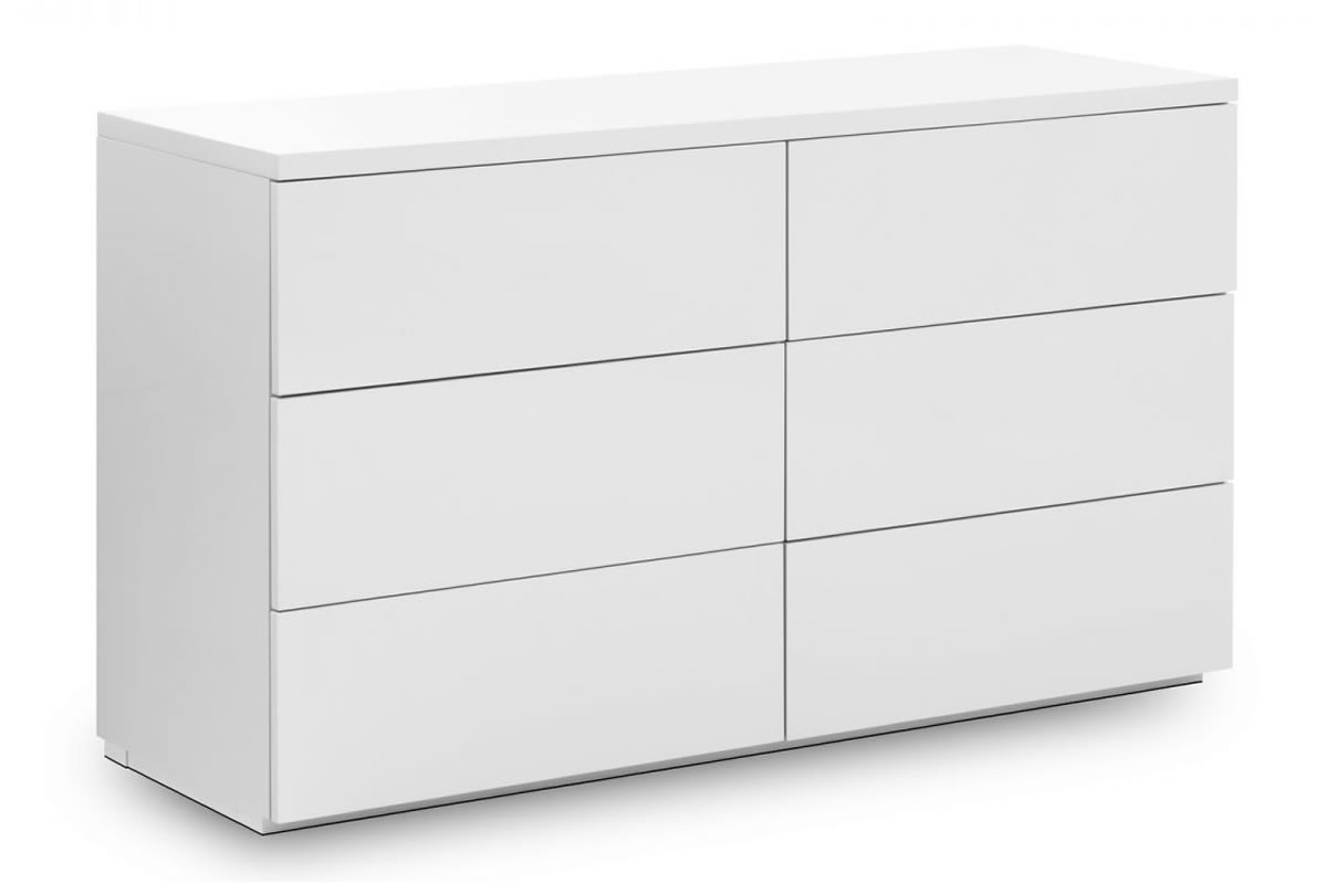 View Modern White High Gloss Finish 42 Wide Tall Drawer Storage Chest Metal Easy Glide Soft Close Drawers Great Clothes Storage Monaco Julian Bowen information