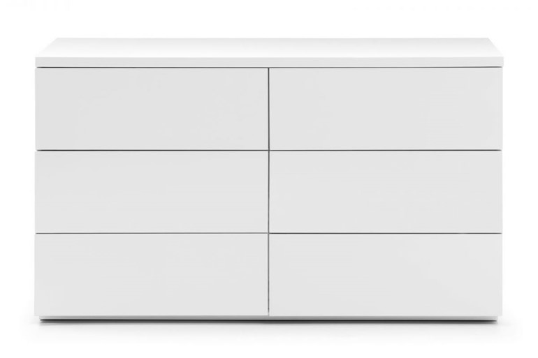 Monaco White 6 Drawer Wide Chest