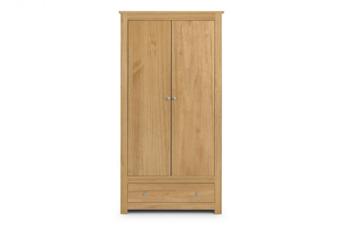 View Pine 2 Door Combination Wardrobe Silver Handles Radley Waxed Pine information